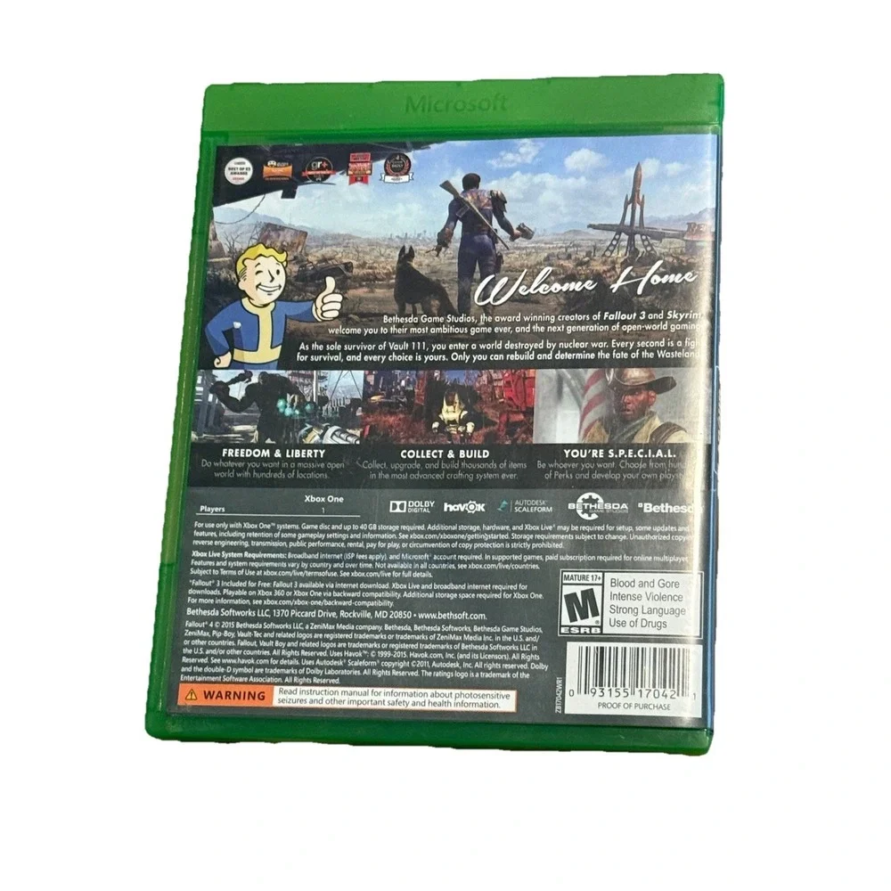 Fallout 4 Xbox One 2015 With Survival Guide Excellent Condition